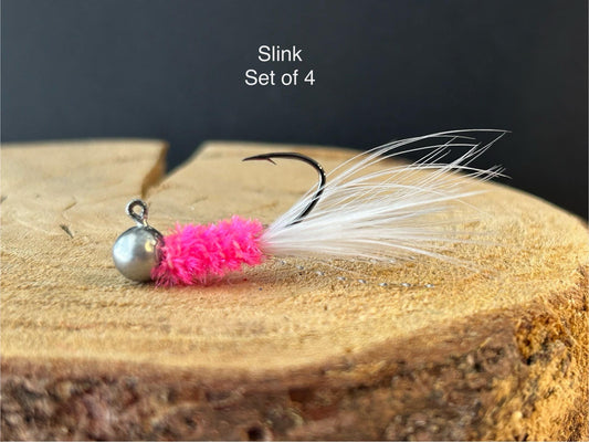 Hackle feather crappie jigs