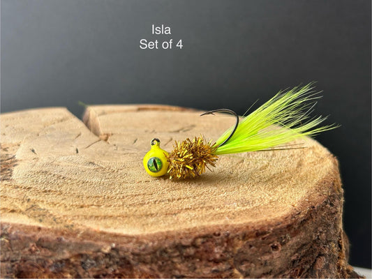 Hackle feather crappie jigs