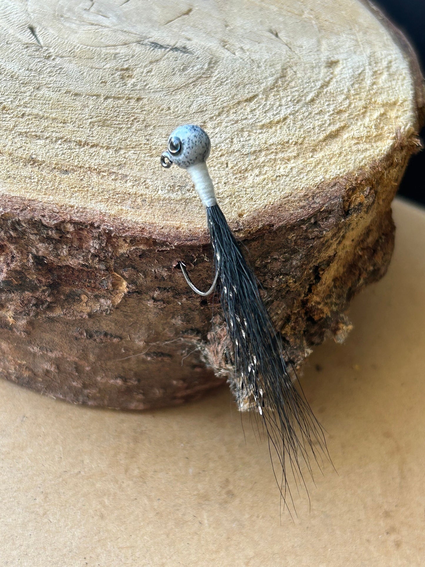 Hackle feather crappie jigs