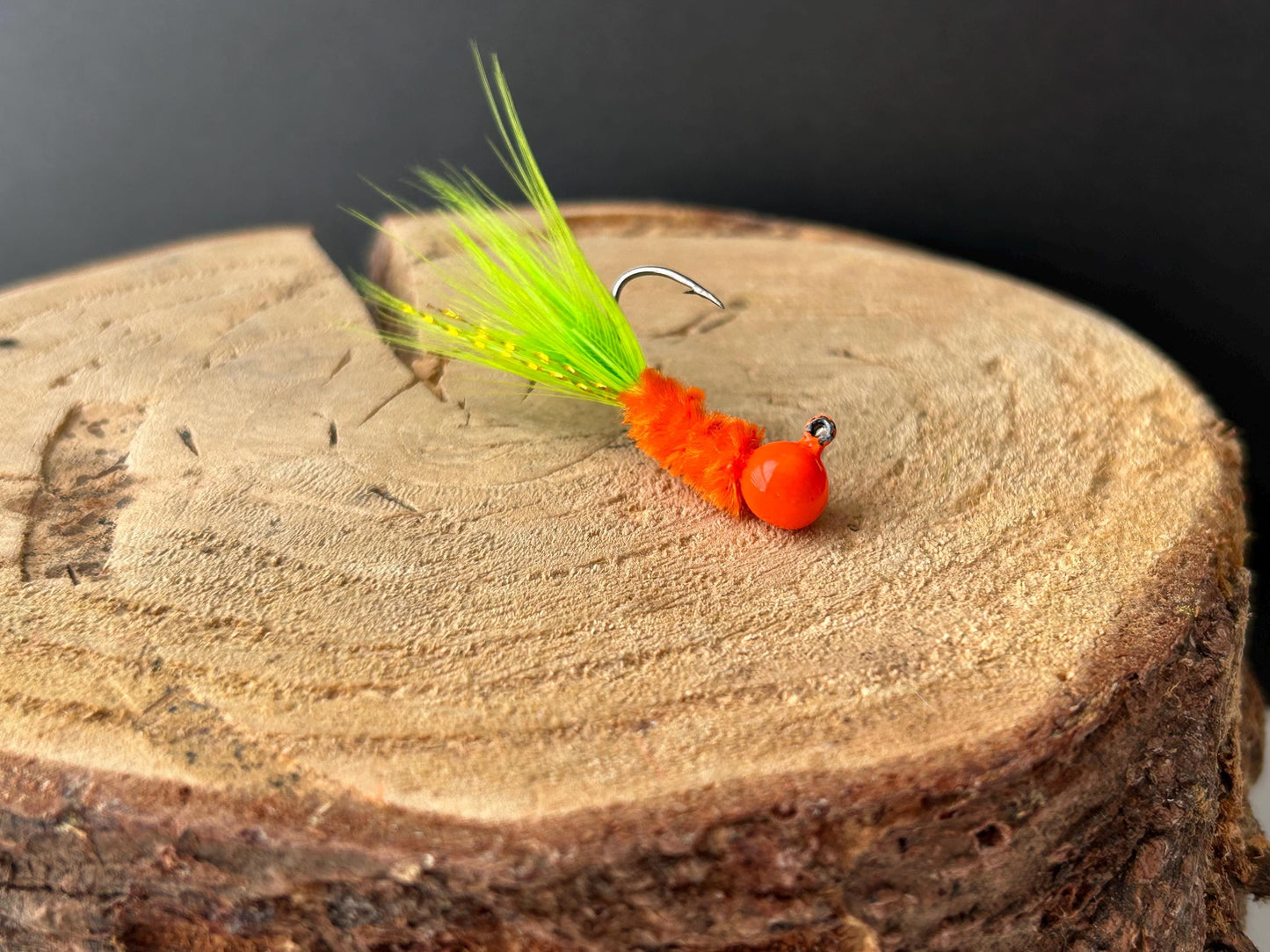 Hackle feather crappie jigs