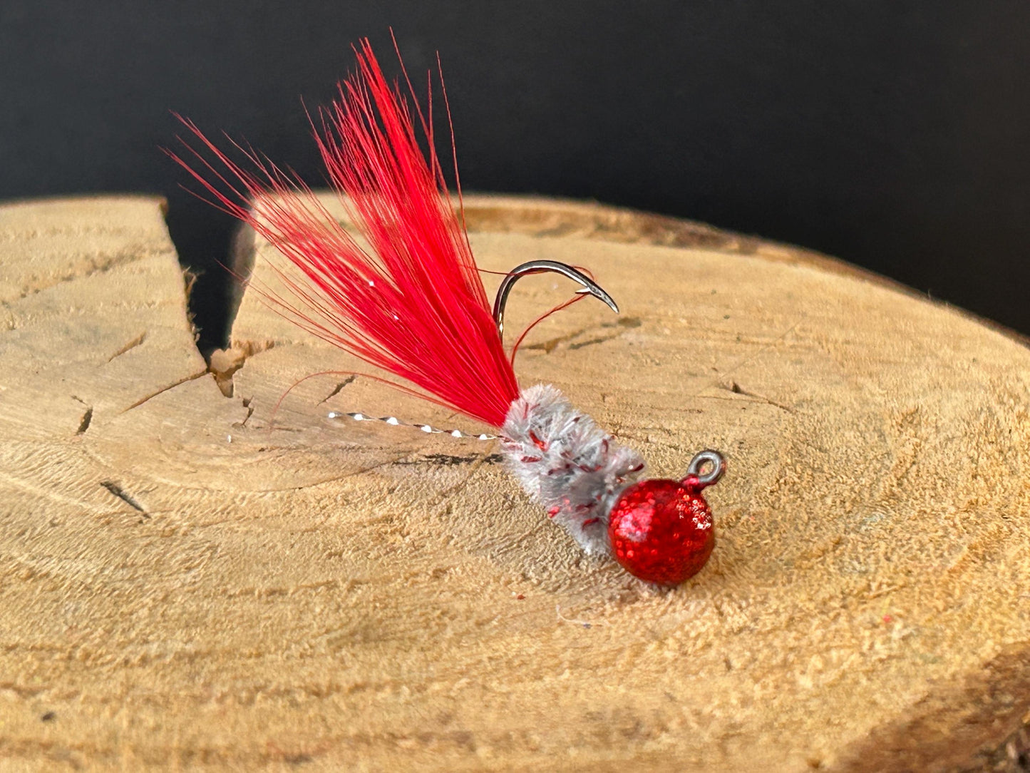 Hackle feather crappie jigs