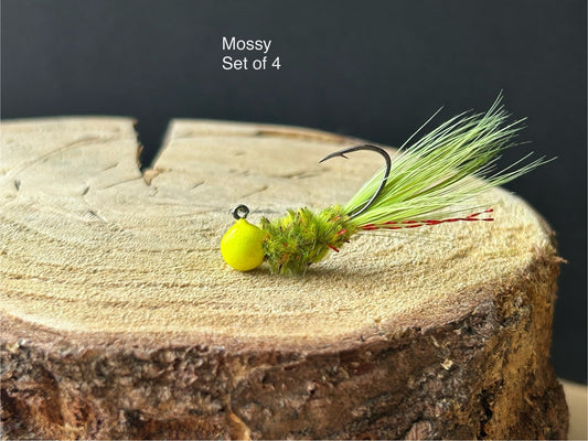 Hackle feather crappie jigs