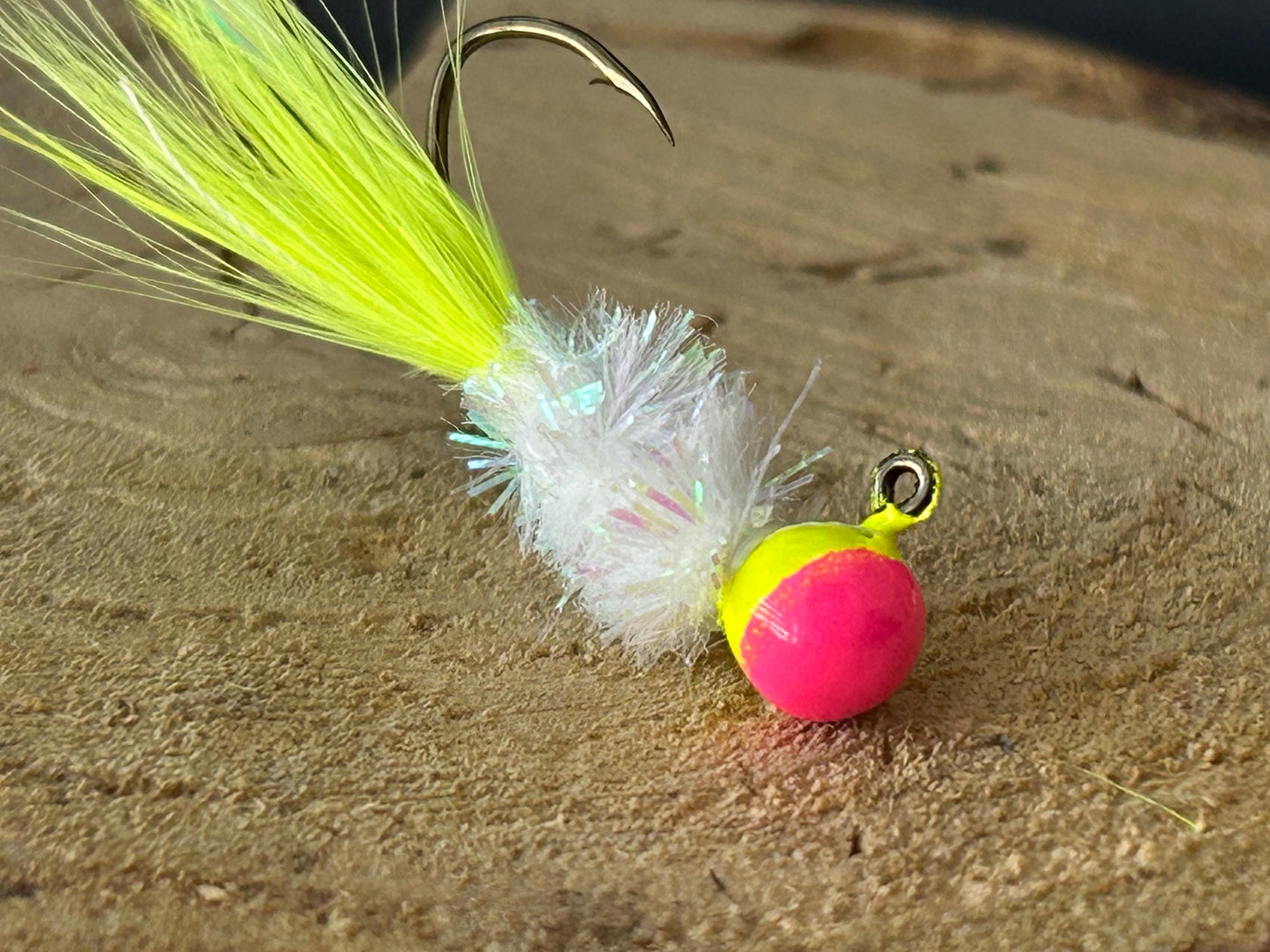 Hackle feather crappie jigs