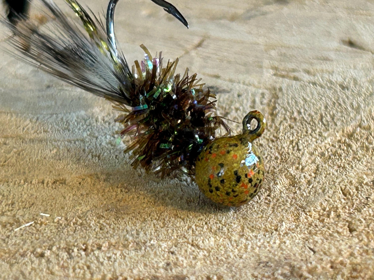 Hackle feather crappie jigs