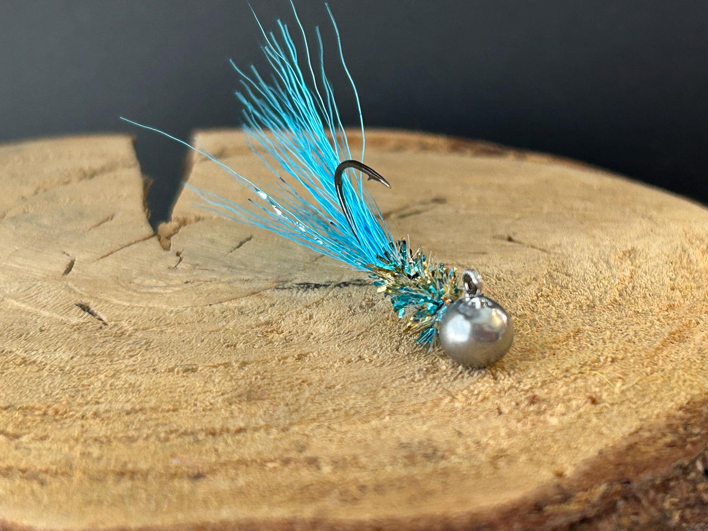 Hackle feather crappie jigs