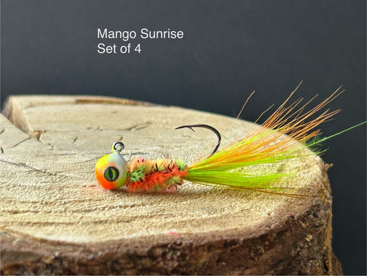 Hackle feather crappie jigs