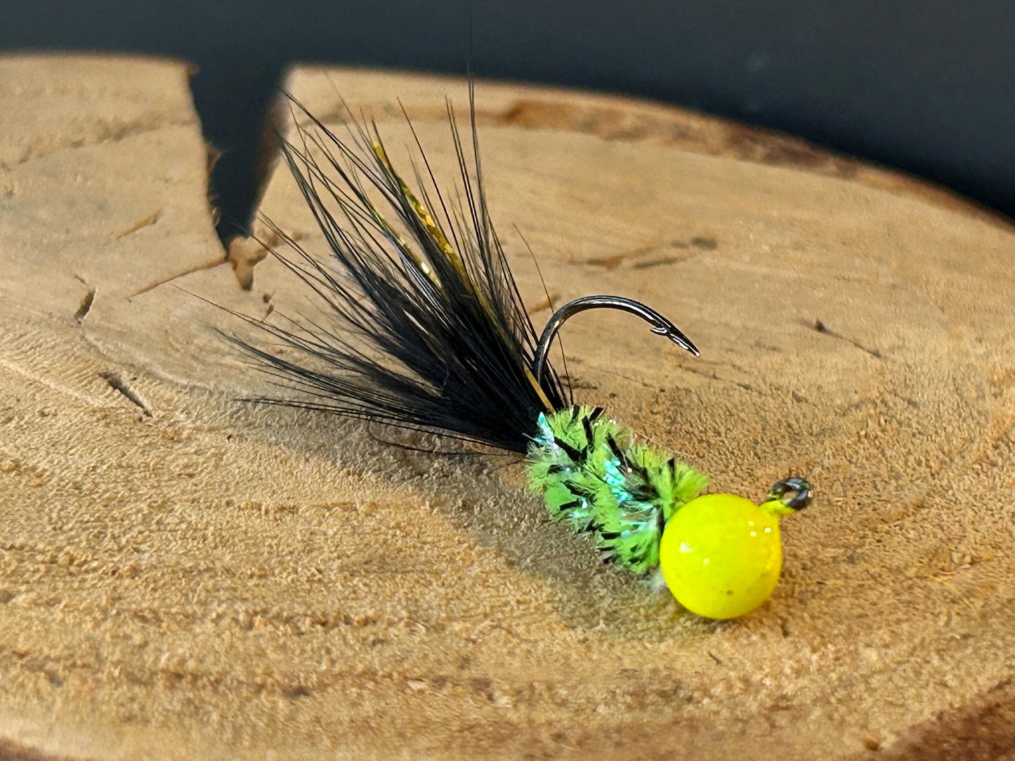 Hackle feather crappie jigs