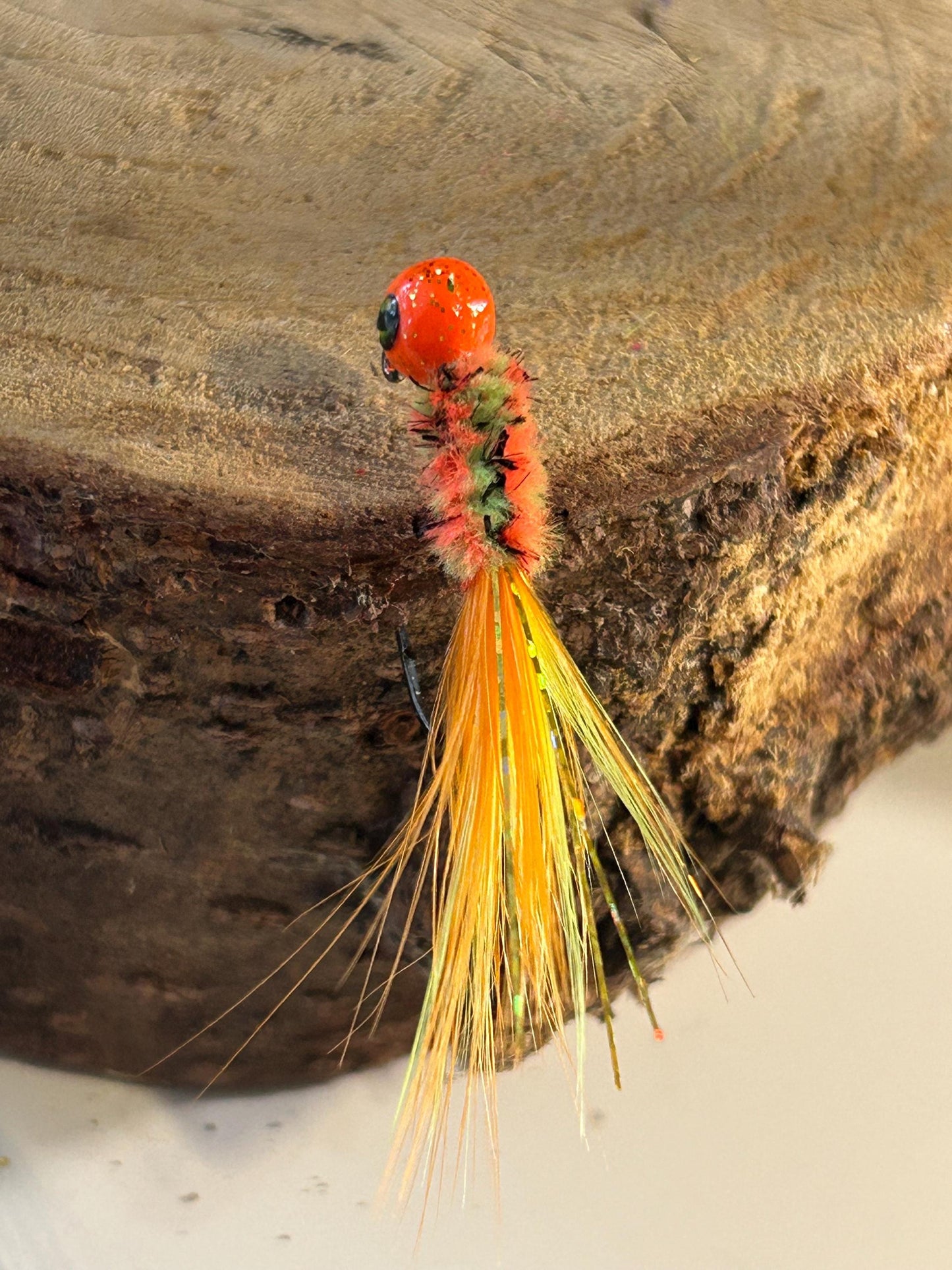 Hackle feather crappie jigs