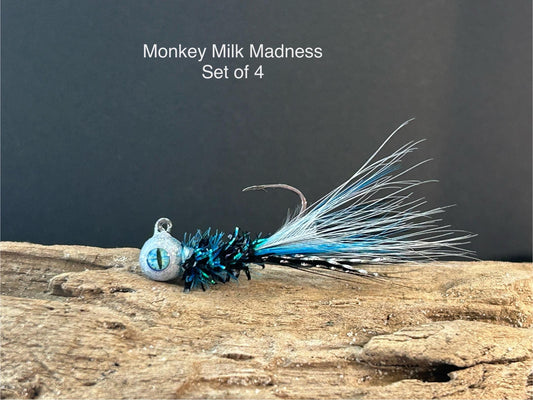 Hackle feather crappie jigs