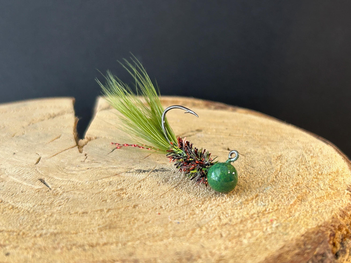 Hackle feather crappie jigs