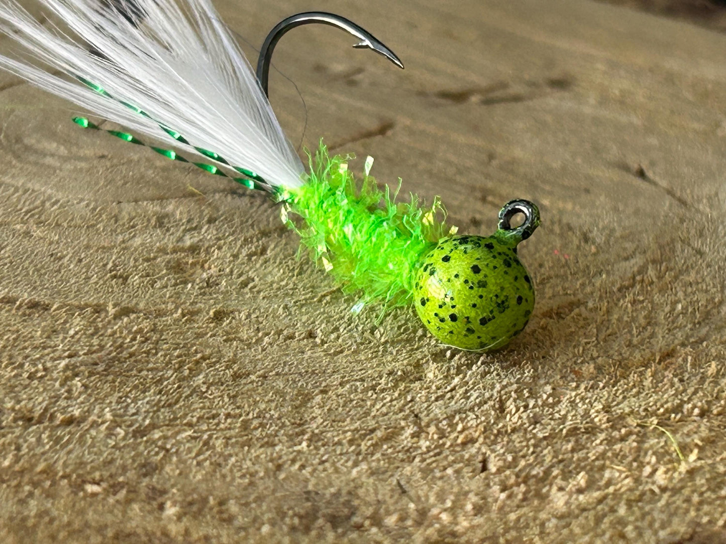 Hackle feather crappie jigs