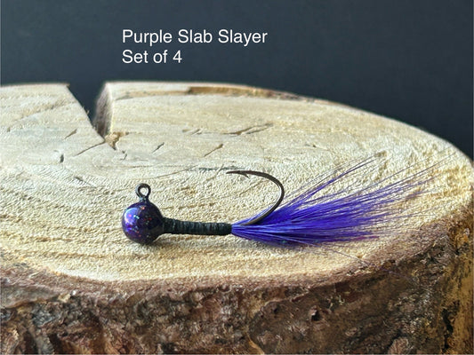 Hackle feather crappie jigs