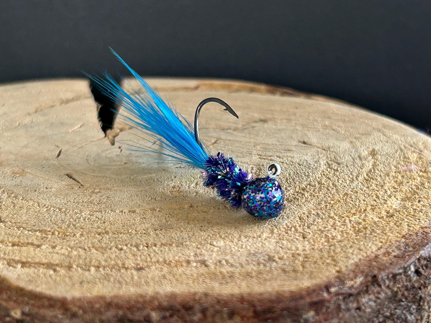 Hackle feather crappie jigs