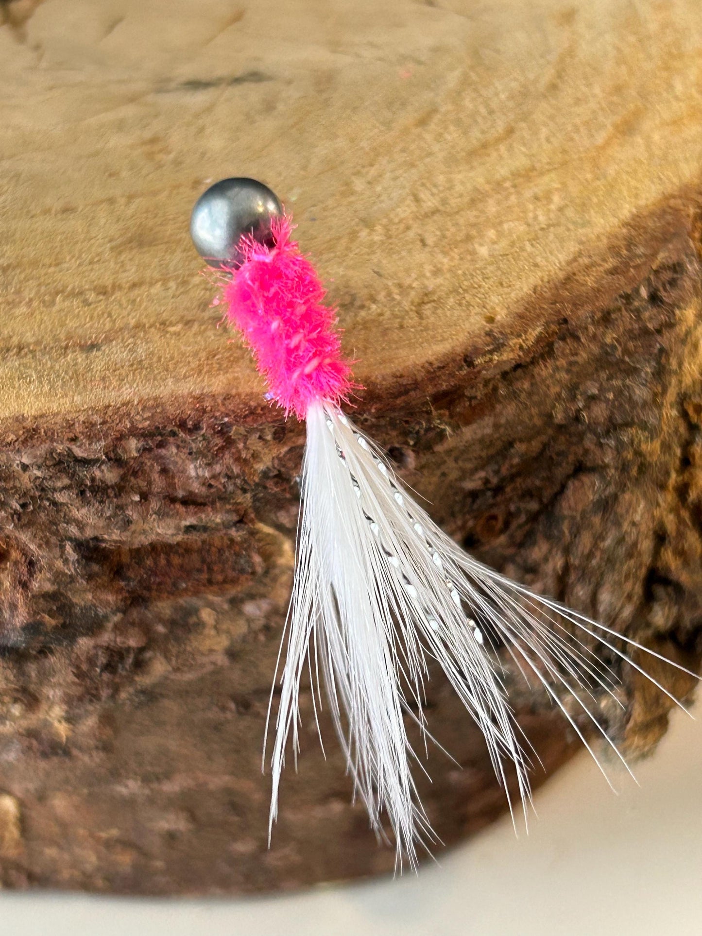 Hackle feather crappie jigs