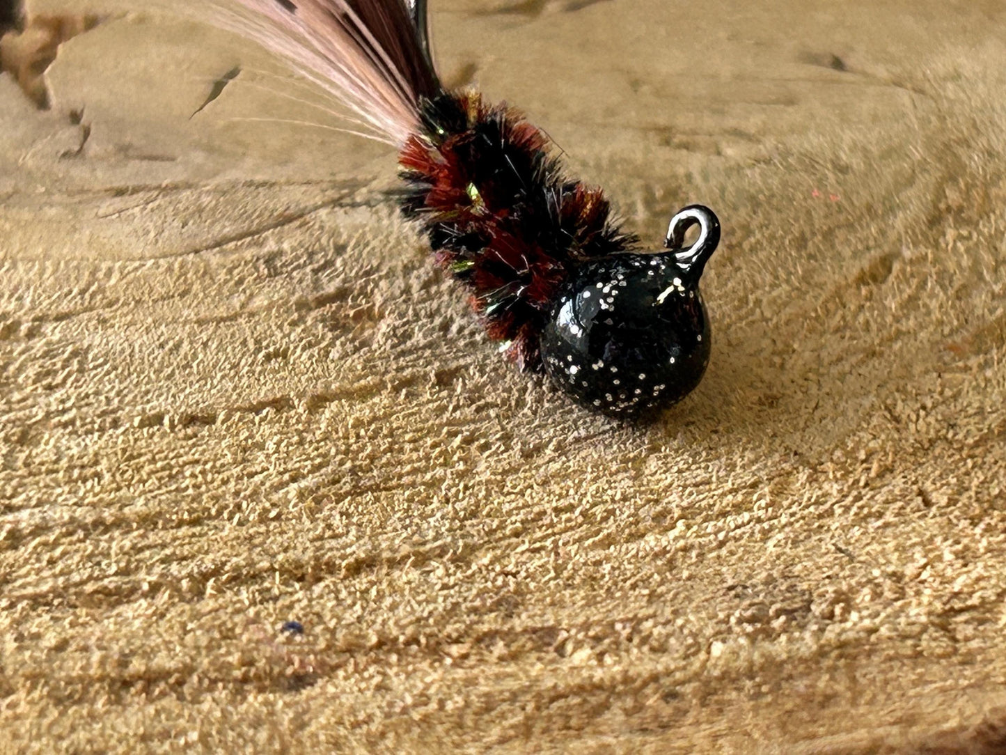 Hackle feather crappie jigs