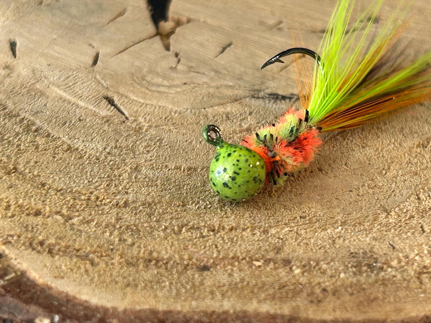 Hackle feather crappie jigs