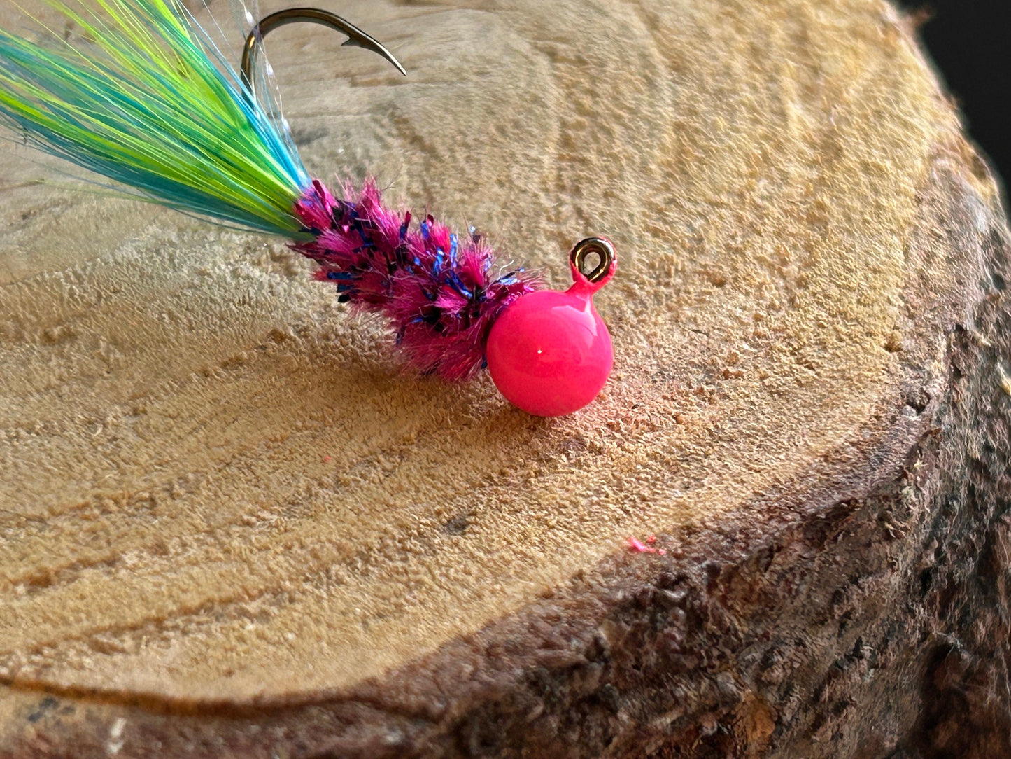 Hackle feather crappie jigs