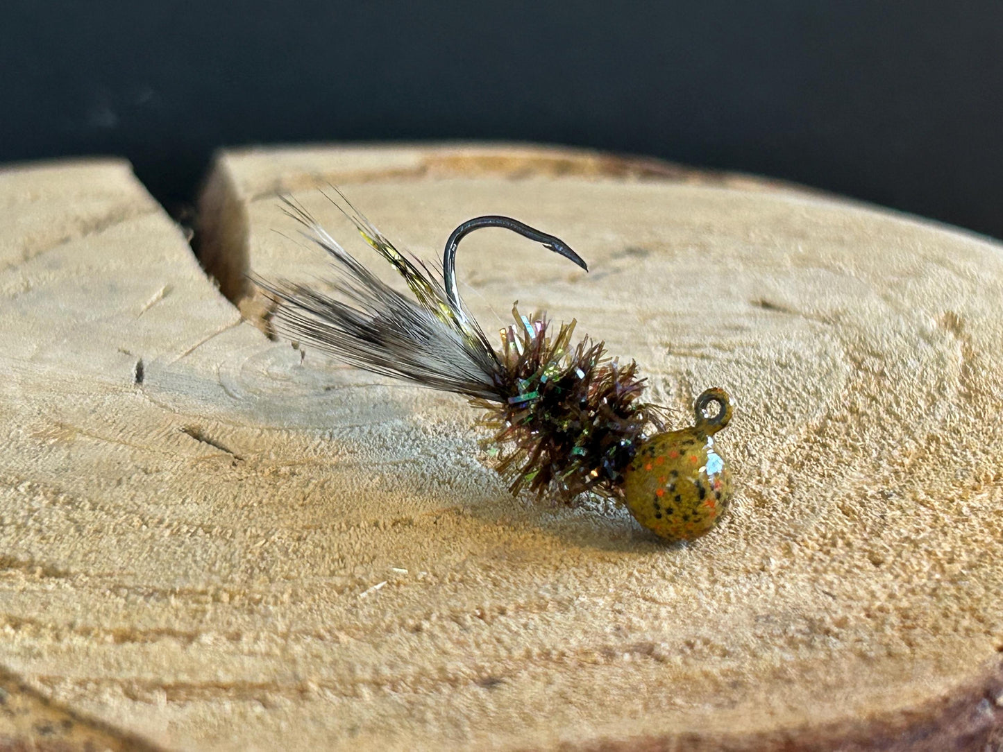 Hackle feather crappie jigs