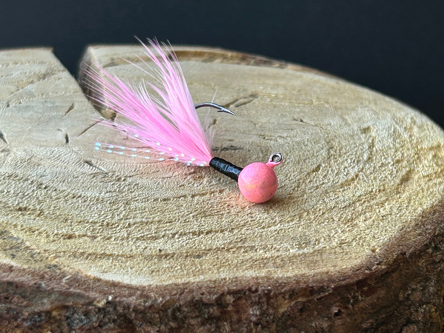 Hackle feather crappie jigs