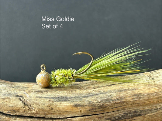 Hackle feather crappie jigs