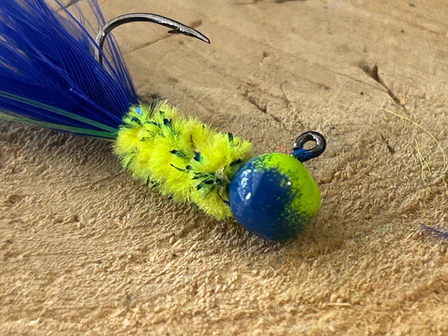 Hackle feather crappie jigs