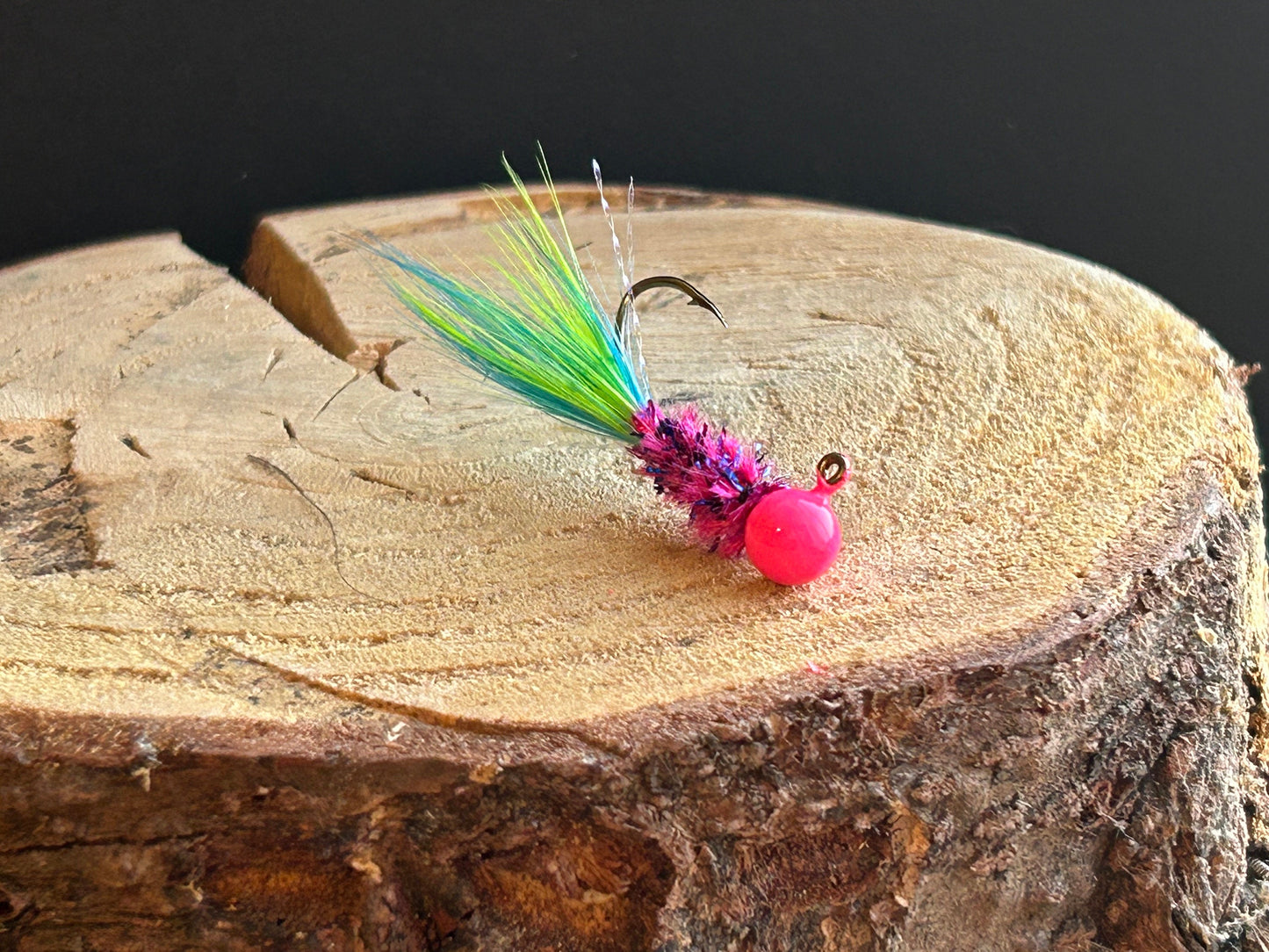 Hackle feather crappie jigs