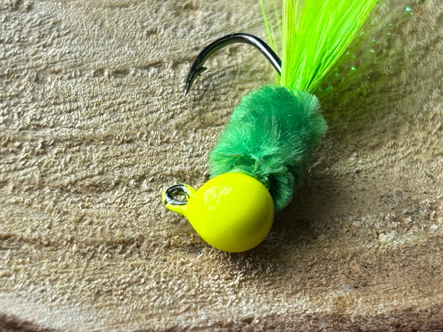 Hackle feather crappie jigs