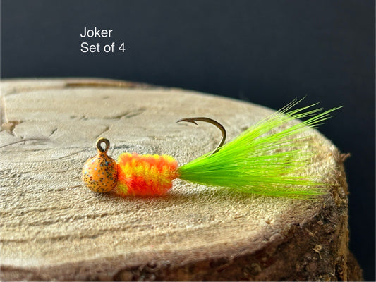 Hackle feather crappie jigs