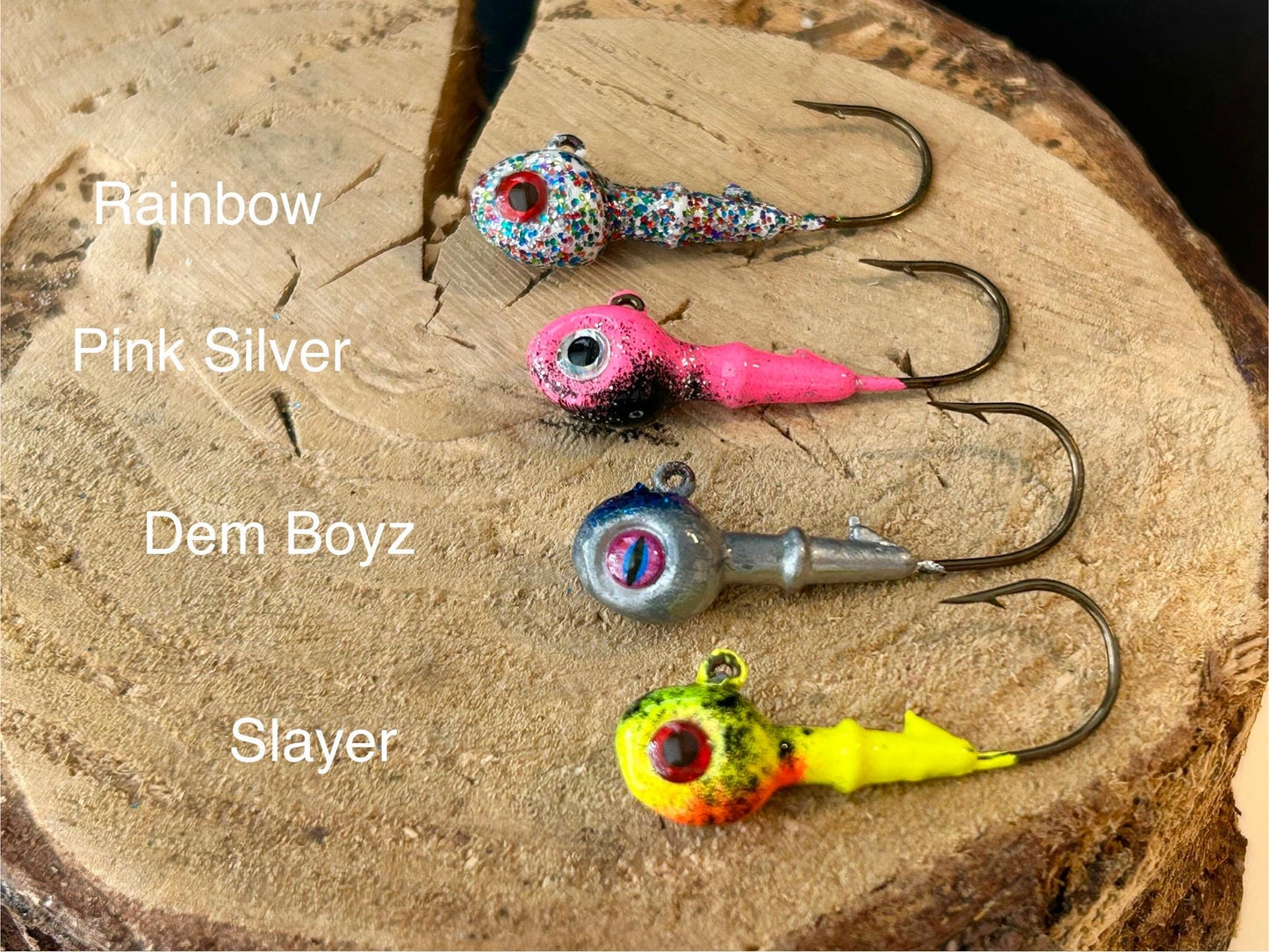 Walleye jigs custom paint