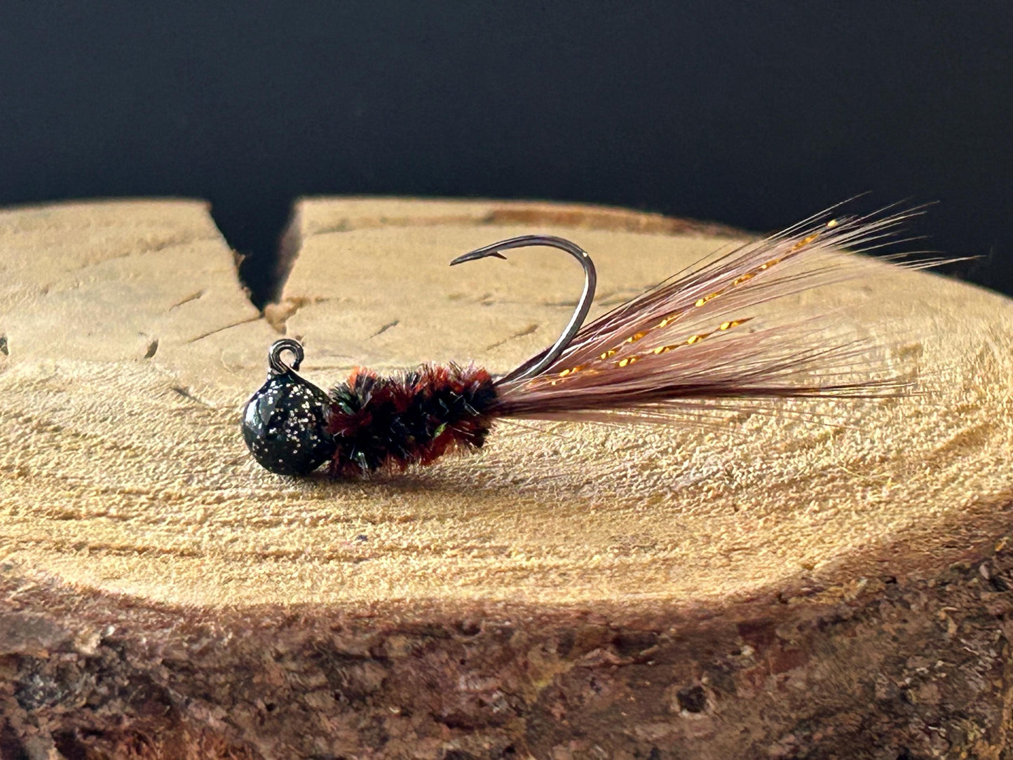 Hackle feather crappie jigs