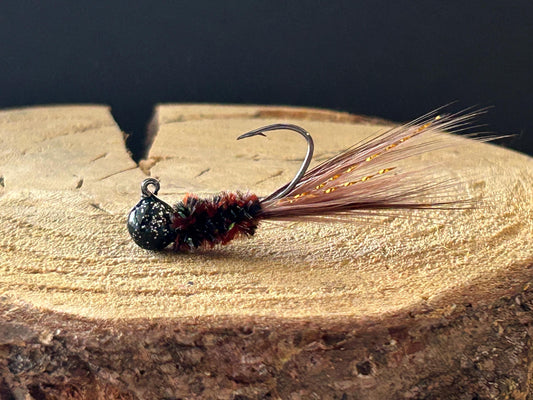 Hackle feather crappie jigs