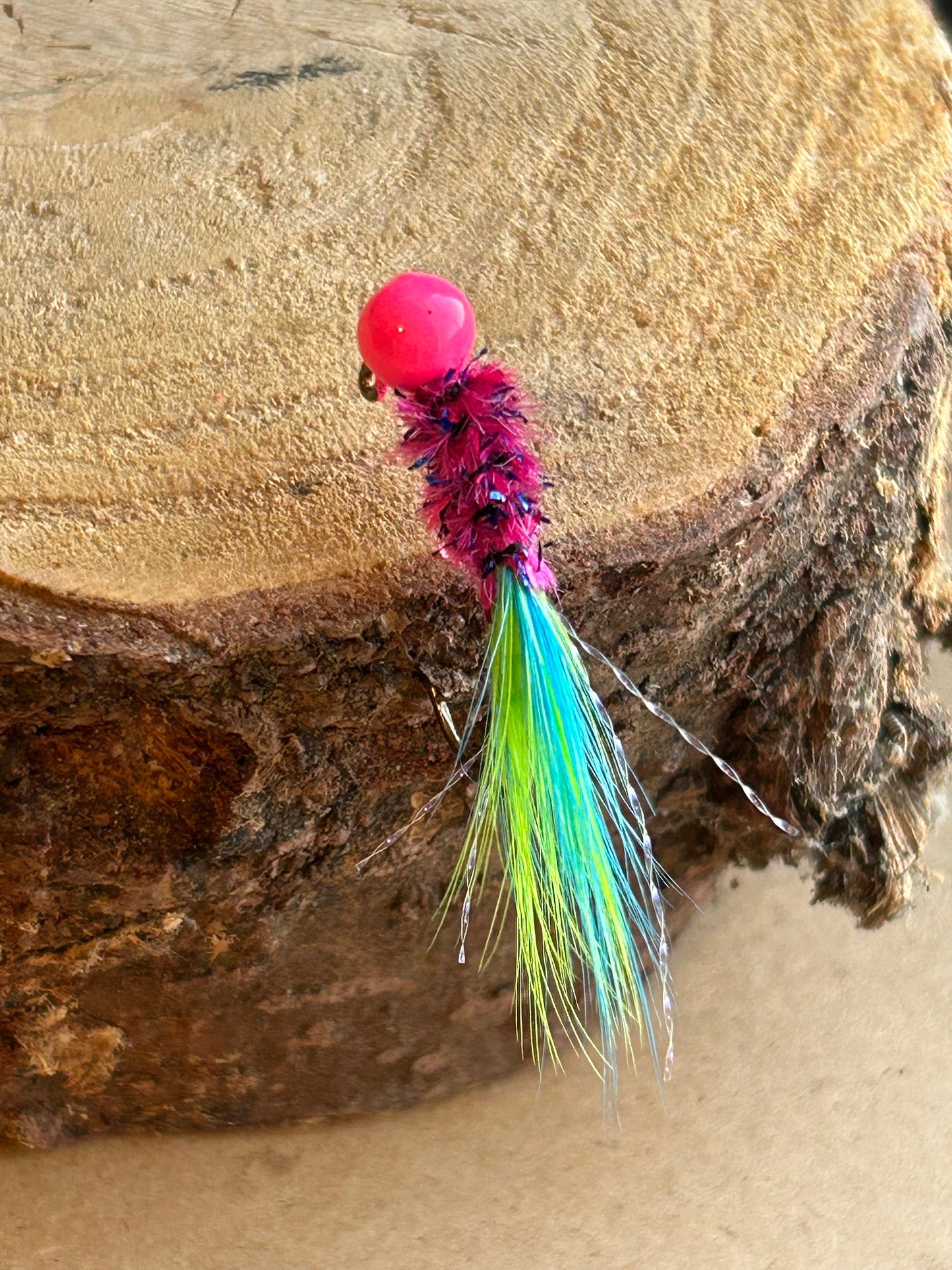 Hackle feather crappie jigs