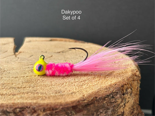 Hackle feather crappie jigs