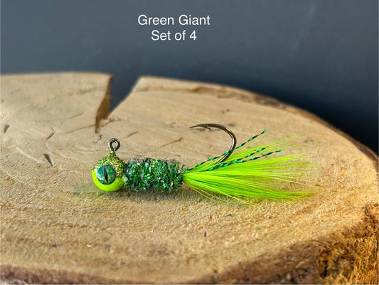 Hackle feather crappie jigs