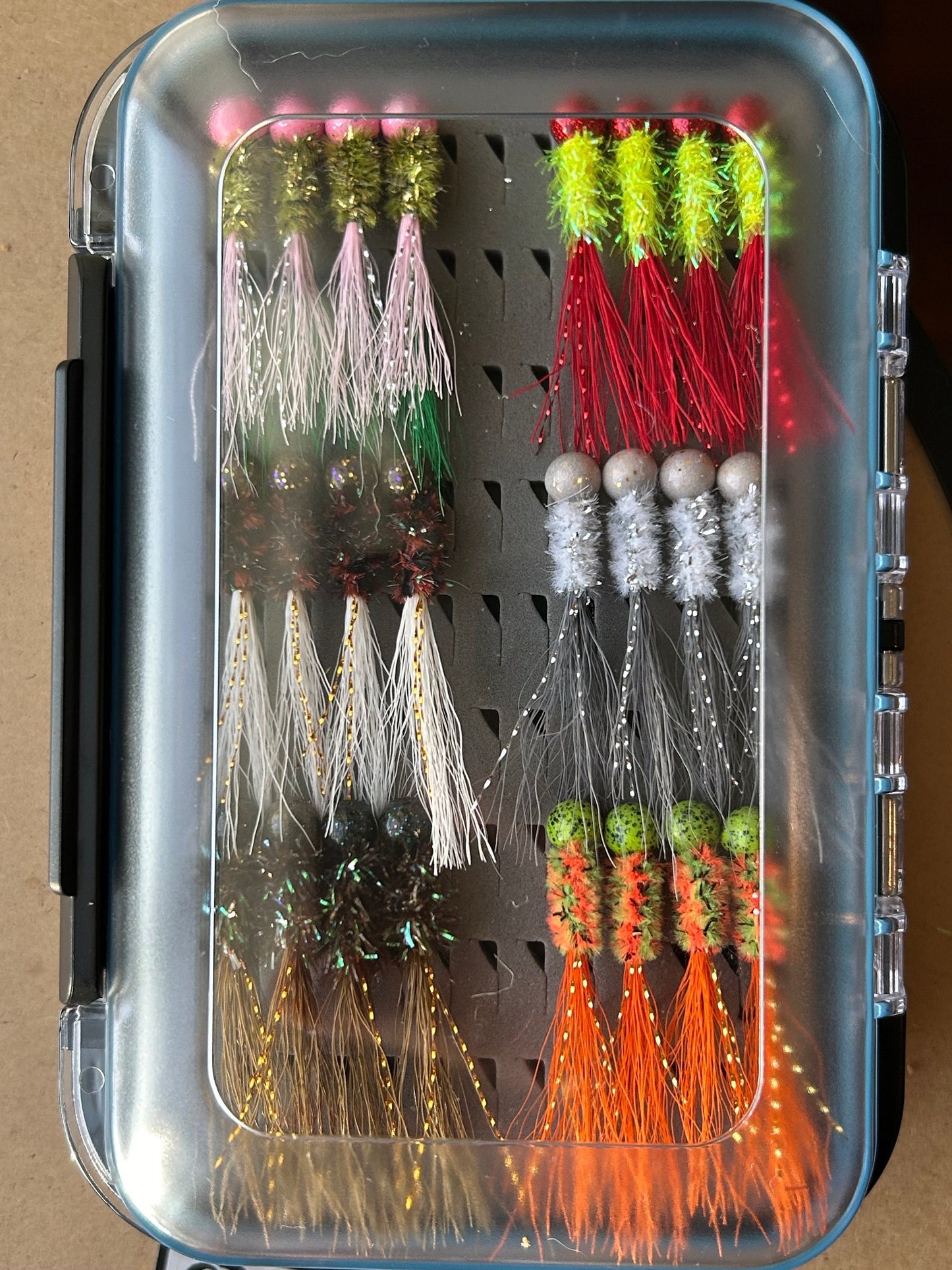 48 Hand tied bucktail crappie jig box