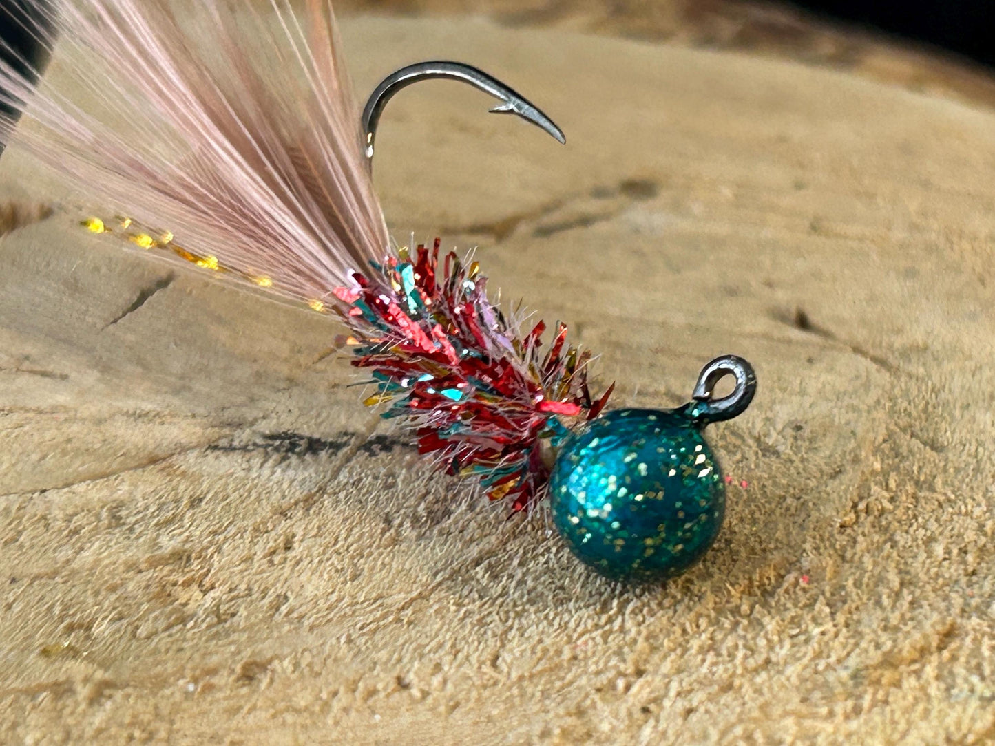 Hackle feather crappie jigs