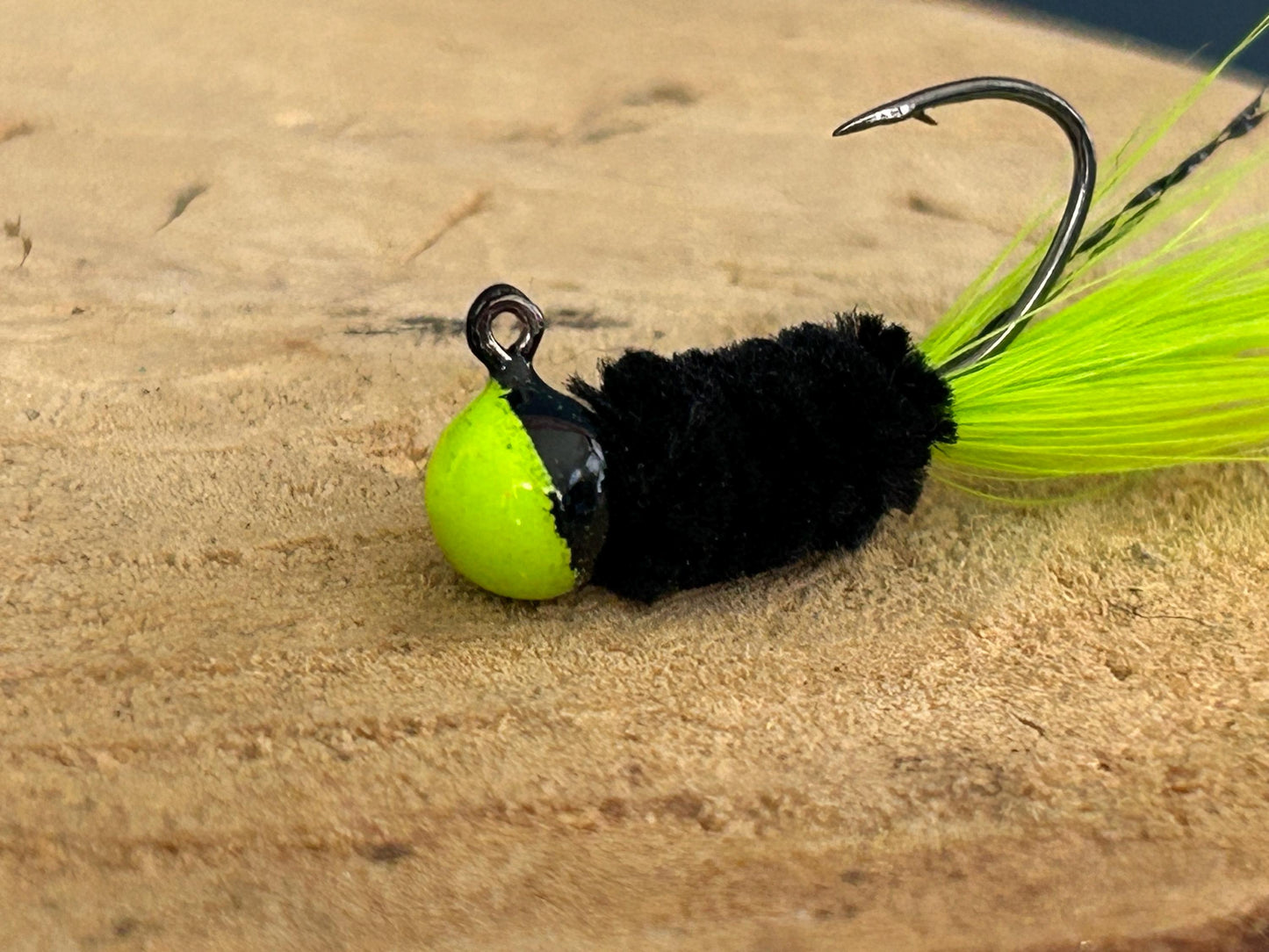 Hackle feather crappie jigs