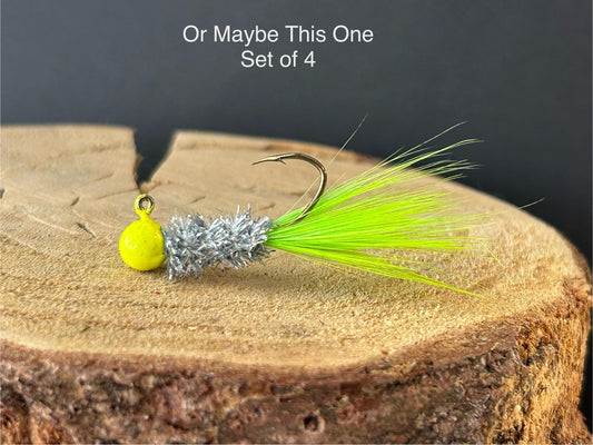 Hackle feather crappie jigs