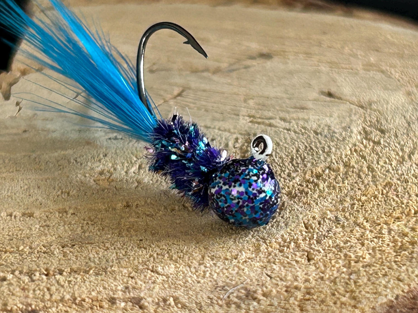 Hackle feather crappie jigs