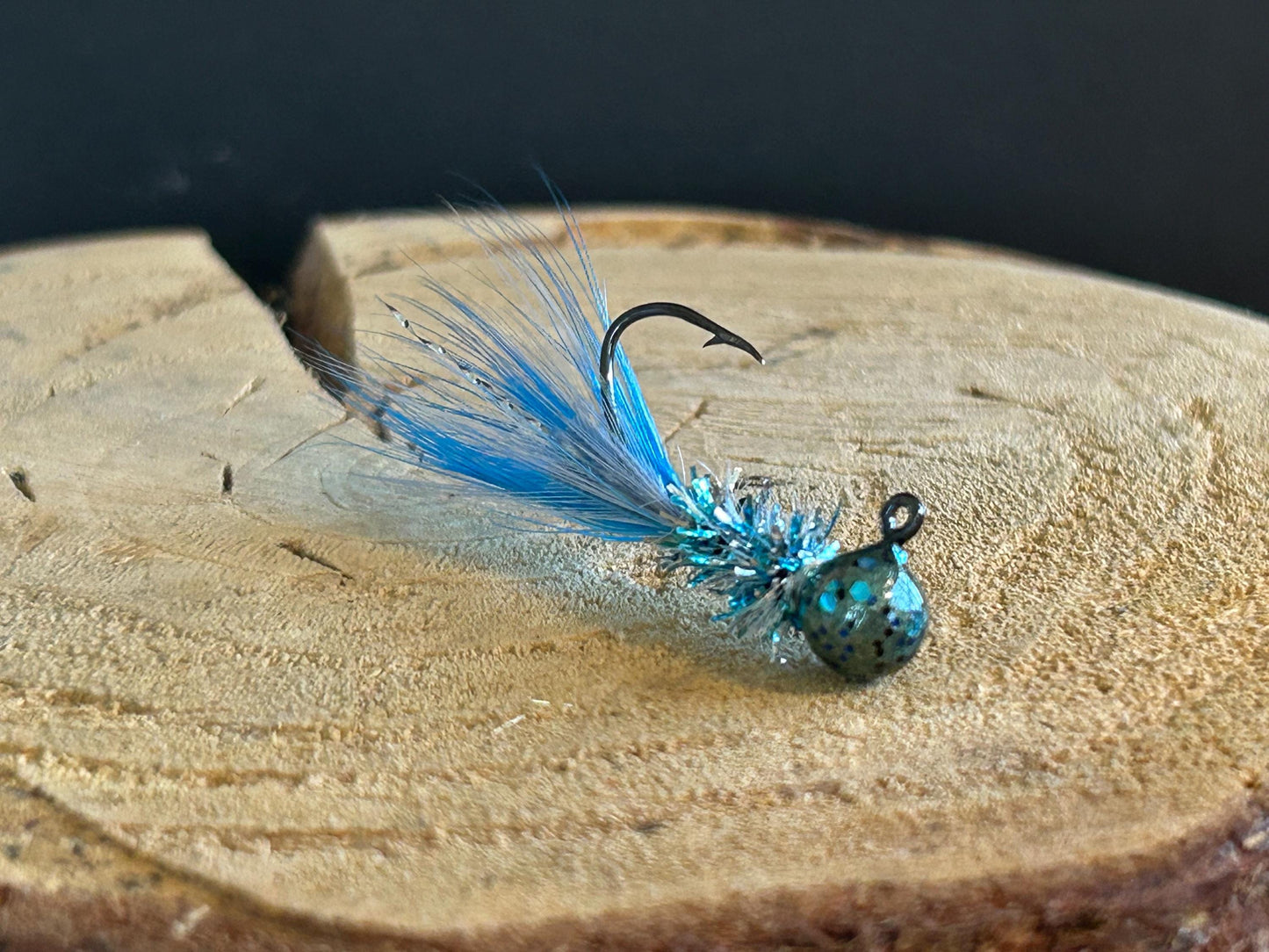 Hackle feather crappie jigs