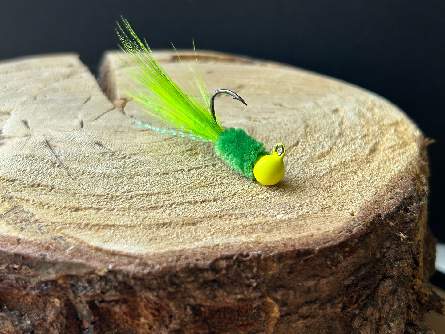 Hackle feather crappie jigs