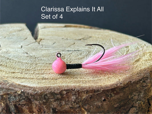 Hackle feather crappie jigs