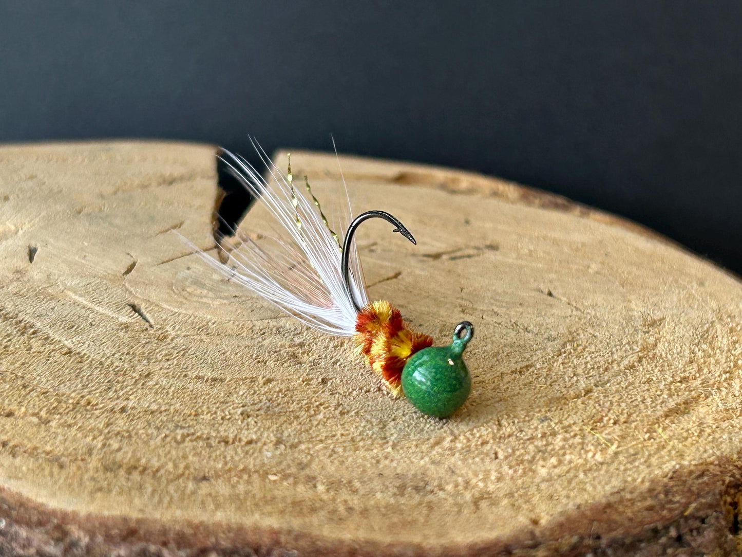 Hackle feather crappie jigs