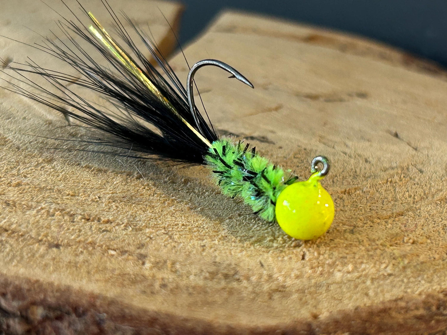 Hackle feather crappie jigs