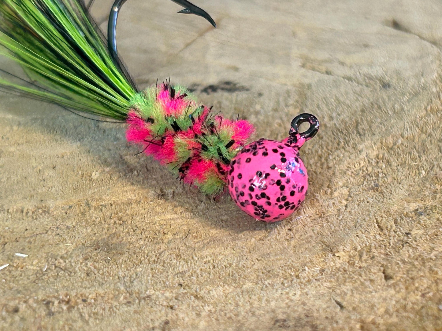 Hackle feather crappie jigs