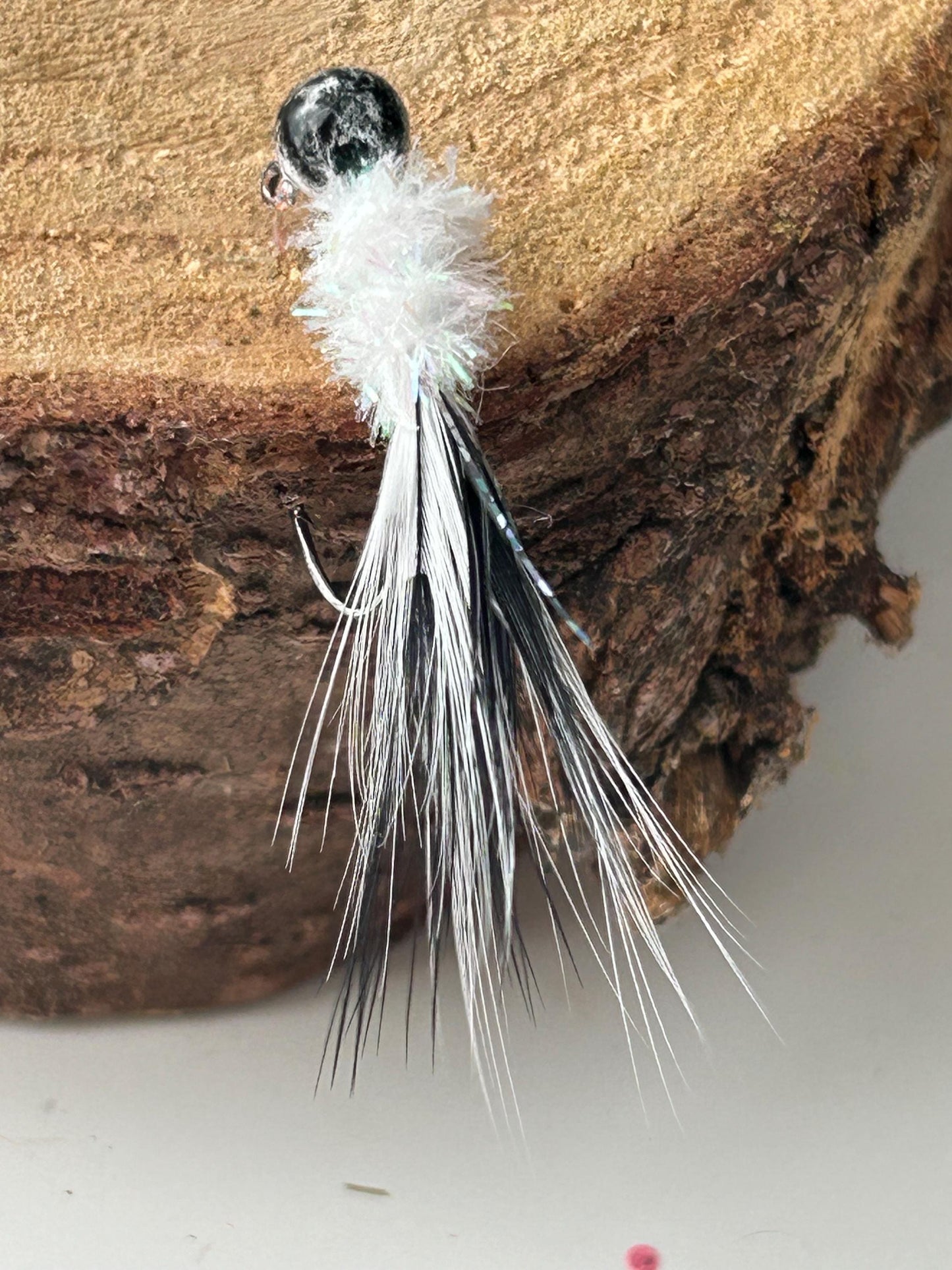 Hackle feather crappie jigs