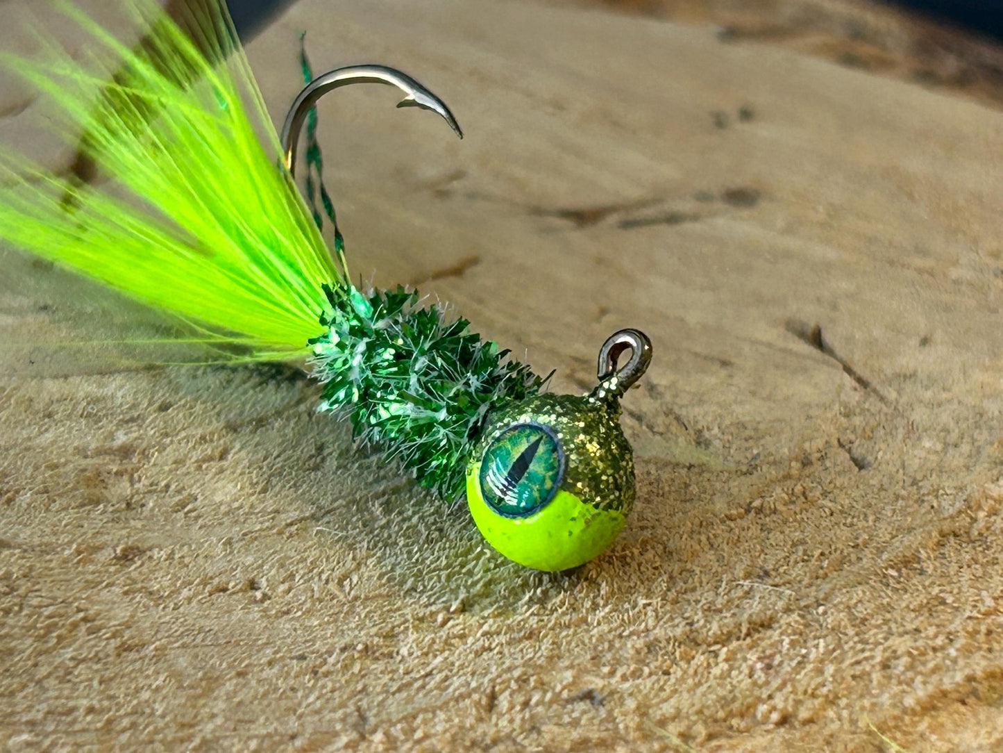 Hackle feather crappie jigs