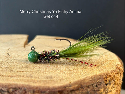 Hackle feather crappie jigs