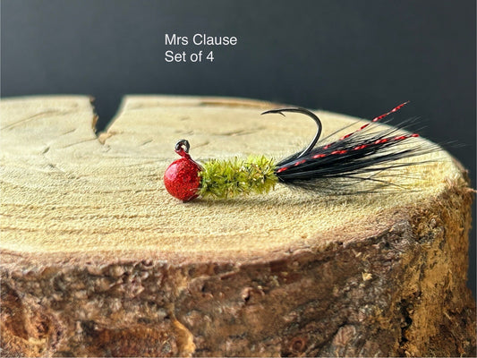 Hackle feather crappie jigs