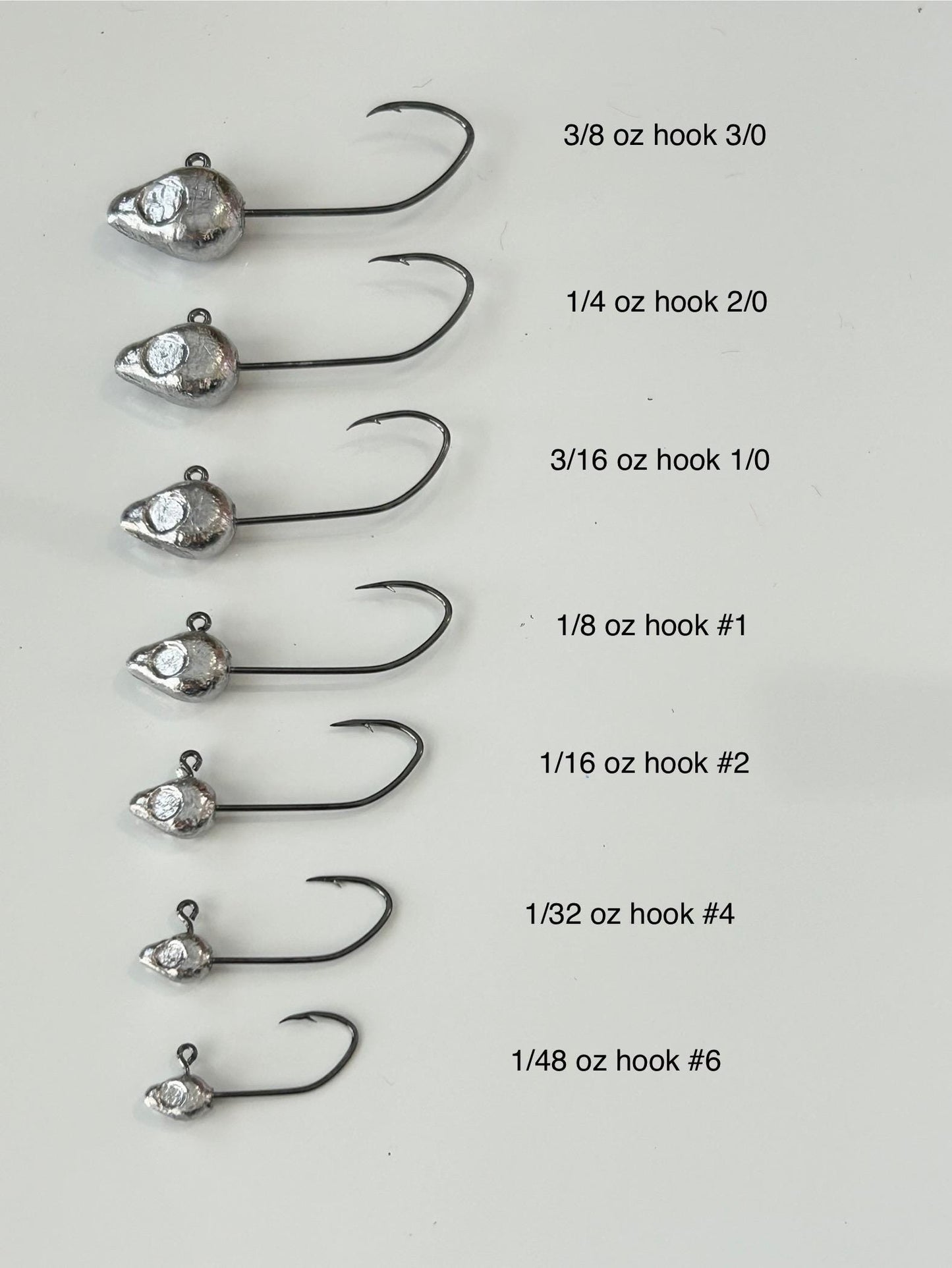 Unpainted minnow jig heads sickle hook